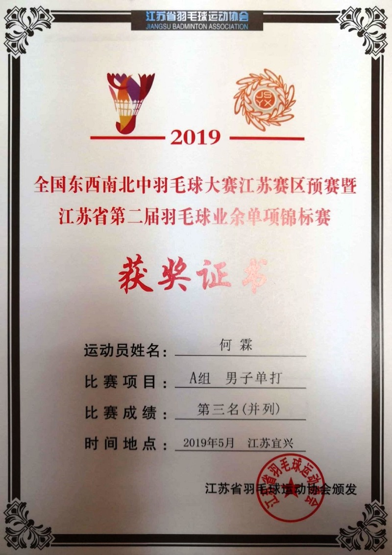 喜报三：我校学生在省羽毛球锦标赛中荣获佳绩
